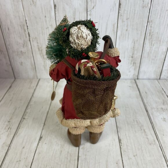 Vtg Possible Dreams Clothtiques Santa Claus 1990 Tree Sack Of Toys W/Box - Picture 4 of 8